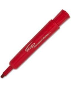 Integra Permanent Chisel Markers, Red, Pack Of 12