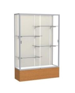 Waddell Reliant 4-Shelf Floor Display Case, 72inH x 48inW x 16inD, Caramel Oak Base/Satin Finish