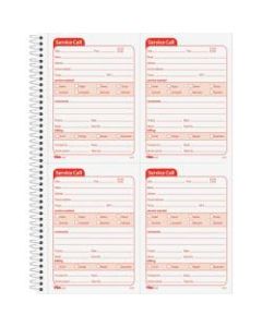 TOPS Service Call 2-part Spiral Message Slip Book - 200 Sheet(s) - Spiral Bound - 2 Part - Carbonless Copy - 5.50in x 4in Form Size - 8 1/4in x 11in Sheet Size - Red Print Color - 1 / Each
