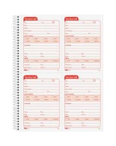 TOPS Service Call 2-part Spiral Message Slip Book - 200 Sheet(s) - Spiral Bound - 2 Part - Carbonless Copy - 5.50in x 4in Form Size - 8 1/4in x 11in Sheet Size - Red Print Color - 1 / Each
