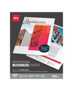 Office Depot Brand Professional Business Paper, Glossy, Letter Size Paper, 50 Lb, Pack Of 100 Sheets
