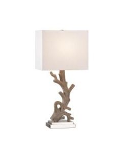 Kenroy Home Nautical Drift Table Lamp, 30-1/2inH, White Shade/Driftwood Base