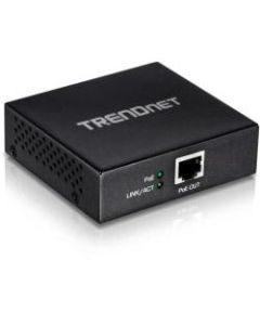 TRENDnet Gigabit PoE+ Repeater/Amplifier, 1 x Gigabit PoE+ In Port, 1 x Gigabit PoE Out Port, Extends 100m For Total Distance Up To 200m (656 ft), Supports PoE(15.4W) & PoE+(30W), Black, TPE-E100 - Gigabit PoE+ Repeater