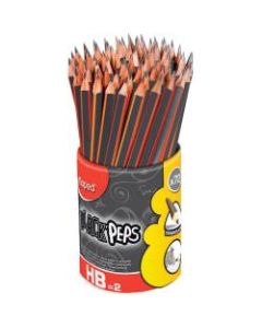 Helix Black Peps Triangular No. 2 Pencils, #2 Lead, Yellow Barrel, Pack Of 72 Pencils