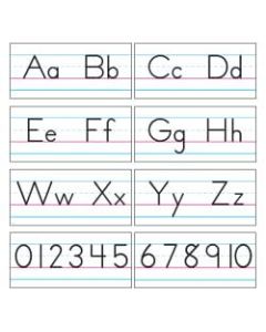 TREND Bulletin Board Set, Alphabet Manuscript, 8in x 18in, White, Grades PreK  - 1