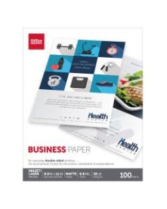 Office Depot Brand Business Paper, Matte, Letter Size (8 1/2in x 11in), 32 Lb, Pack Of 100 Sheets