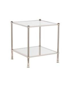 Southern Enterprises Paschall End Table, Square, Clear/Silver