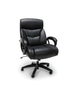 Essentials By OFM Bonded Leather High-Back Chair, Black