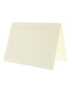 JAM Paper Blank Fold-Over Cards, Panel Border, 4 3/8in x 5 7/16in, Ivory, Pack Of 100