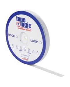 Tape Logic Sticky Back Hook Strips, 1/2in x 75ft, White, Pack of 1