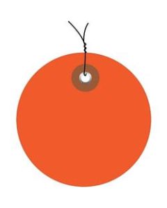 Office Depot Brand Prewired Plastic Circle Tags, 3in, Orange, Pack Of 100