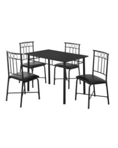 Monarch Specialties Metal 5-Piece Dining Set, Rectangle, Black