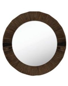 PTM Images Framed Mirror, Round, 28inH x 28inW, Natural Wood