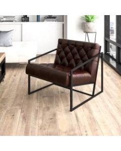 Flash Furniture Hercules Madison Bonded LeatherSoft Tufted Lounge Chair, Bomber Jacket Brown/Black
