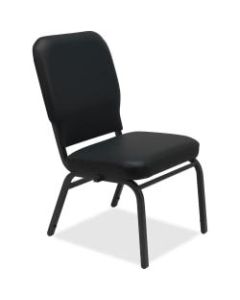 Lorell Big And Tall Vinyl Stack Chair, Black