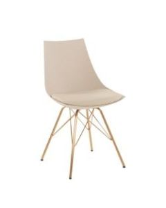 Office Star Avenue Six Oakley Chair, Cream/Gold Chrome