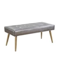 Ave Six Amity Bench, Sizzle Pewter/Light Brown