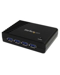 StarTech.com 4 Port Black SuperSpeed USB 3.0 Hub - Add four external SuperSpeed USB 3.0 ports to your laptop Ultrabook or desktop from a single USB 3.0 connection - Works with virtually any USB 3.0 equipped computer - Ideal for Ultrabook & MacBook users