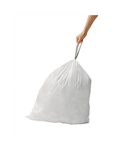 simplehuman Custom-Fit 1.18-mil Can Liners, Code X, 21,Gal/80L , White, Bulk Pack Of 200