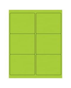 Office Depot Brand Labels, LL180GN, Rectangle, 4in x 3 3/8in, Fluorescent Green, Case Of 600