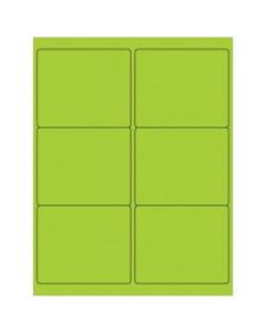 Office Depot Brand Labels, LL180GN, Rectangle, 4in x 3 3/8in, Fluorescent Green, Case Of 600