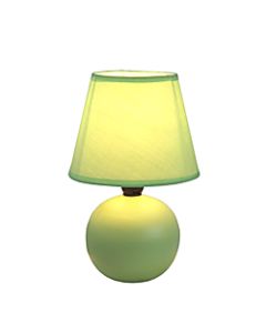 Simple Designs Mini Globe Table Lamp, 8 7/8inH, Green Shade/Green Base