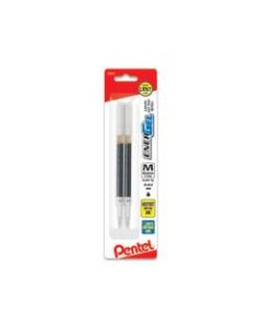 Pentel EnerGel Liquid Gel Pen Refills, Needle Point, 0.7 mm, Black Ink, Pack Of 2