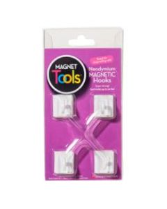 Dowling Magnets Ceiling Hook Magnets, 7/8in x 1in, White, Pack Of 4