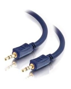 C2G 12ft Velocity 3.5mm M/M Stereo Audio Cable - Mini-phone Male - Mini-phone Male - 12ft - Blue