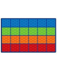 Flagship Carpets Cushy Tushy Stars Seating Rows Carpet, Rectangle, 7ft 6in x 12ft, Multicolor