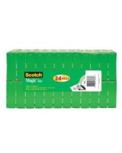 Scotch Magic Invisible Tape, 3/4in x 800in, Clear, Pack of 24 rolls