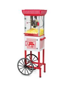 Nostalgia Electrics 10-Cup Popcorn Cart, Red/White