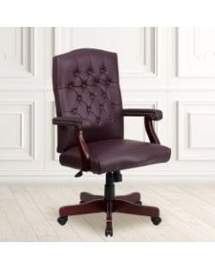 Flash Furniture Martha Washington Bonded LeatherSoft High-Back Swivel Office Chair, Burgundy