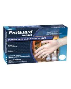 ProGuard Vinyl PF General Purpose Gloves - Large Size - Vinyl - Clear - Disposable, Powder-free, Beaded Cuff, Ambidextrous, Comfortable - For Food Handling, Cleaning, Painting, Manufacturing, Assembling, General Purpose - 100 / Box