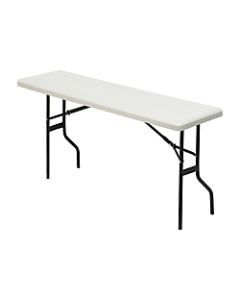 Iceberg Resin Folding Table, 60inW x 18inD, Platinum/Black