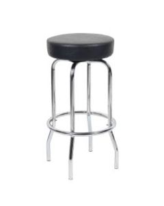 Boss Office Products Stool With Foot Ring, Black/Chrome