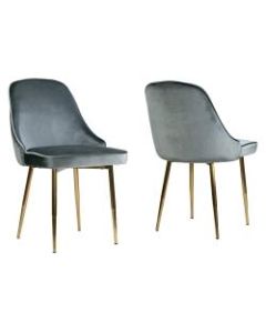 Glamour Home Alpha Dining Chairs, Blue-Gray, Set Of 2 Chairs