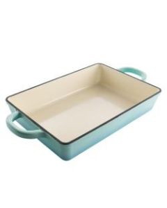 Crock-Pot Artisan Enameled Cast Iron Bake Pan, 13in, Aqua Blue