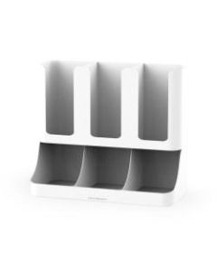 Mind Reader "Flume" 6-Compartment Coffee Condiment Organizer, 11 1/8inH x 13 1/2inW x 4 1/4inD, White