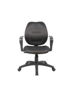 Boss Contour Back Task Chair With Loop Arms, Black