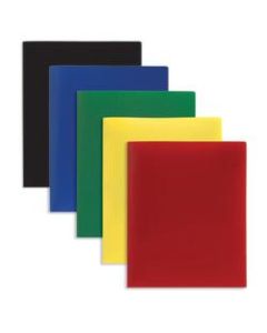 Office Depot Brand 2-Pocket Poly Folders, Letter Size, Assorted Colors, Pack Of 10