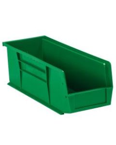 Office Depot Brand Plastic Stack & Hang Bin Boxes, Small Size, 10 7/8in x 4 1/8in x 4in, Green, Pack Of 12