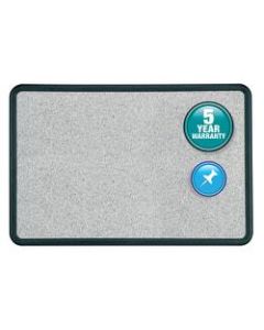 Quartet Contour Granite Colored Cork Board, 24in x 36in, Plastic Frame With Black Finish