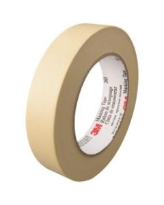 3M 203 Masking Tape, 3in Core, 1in x 180ft, Natural, Pack Of 36