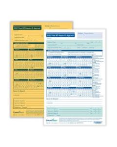 ComplyRight 2022 Time Off Request And Approval Forms, 2-Part, 5 1/2in x 8 1/2in, White, Pack Of 50
