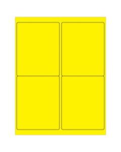Office Depot Brand Labels, LL181YE, Rectangle, 4in x 5in, Fluorescent Yellow, Case Of 400