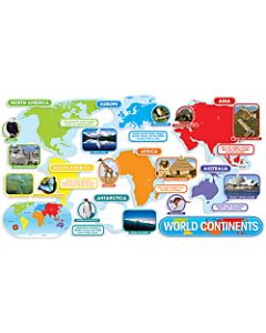 Scholastic World Continents Bulletin Board, 24 1/5inL