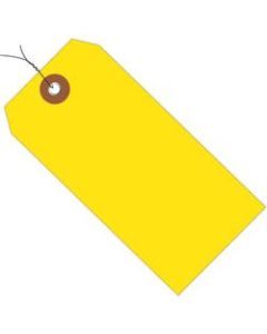 Office Depot Brand Prewired Plastic Shipping Tags, 6 1/4in x 3 1/8in, Yellow, Case Of 100