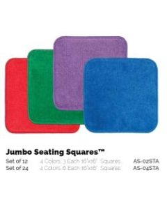 Flagship Carpets Jumbo Seating Squares, 16in x 16in, Multicolor, Set Of 12