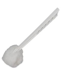 Genuine Joe Toilet Bowl Mop - 4.50in Head - 12in Plastic Handle - Durable, Scrubber Strip, Acid Resistant - 25 / Carton - White